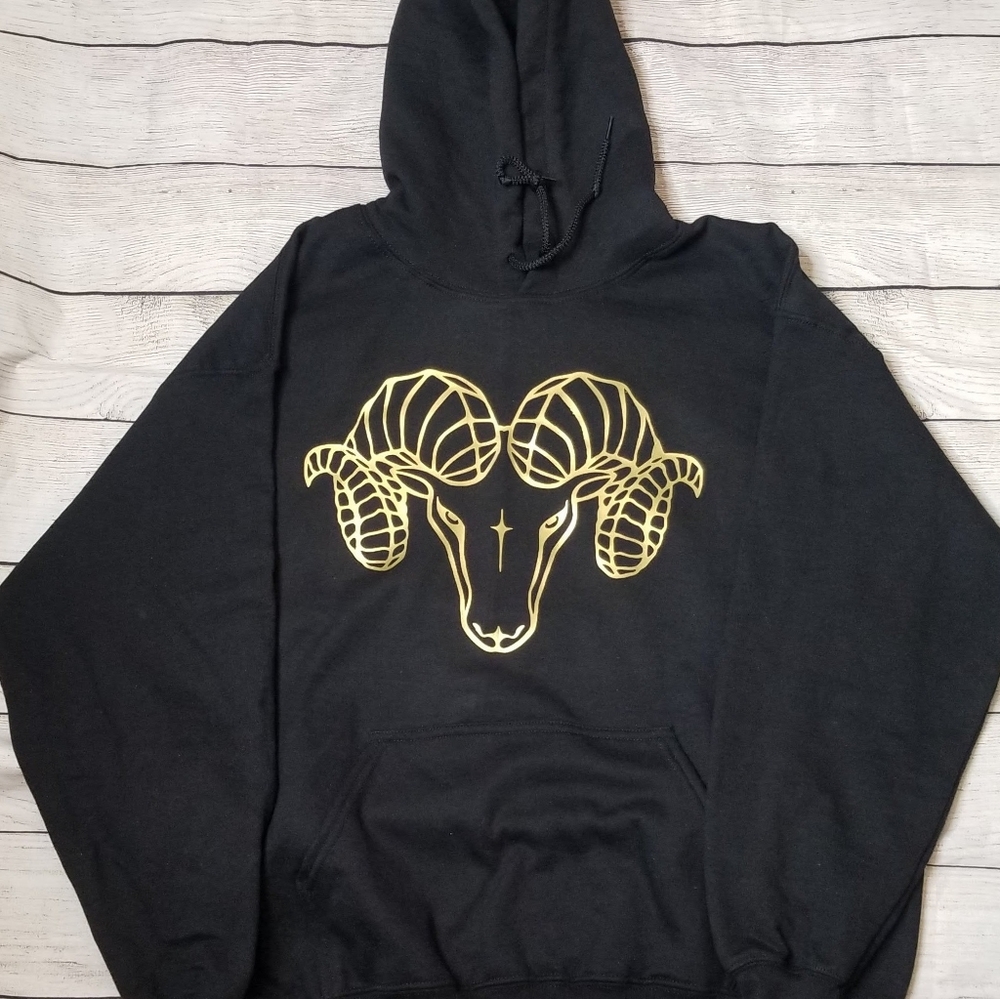 Hoodie With Gold Aries Ram